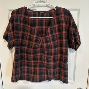❤️ Madewell plaid blouse